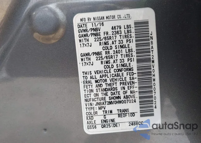 JN8AT2MV0HW007024: 42403727