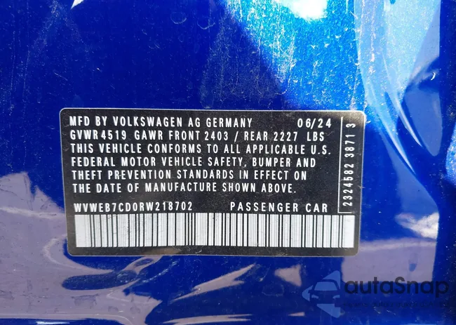 WVWEB7CD0RW218702: 42404895