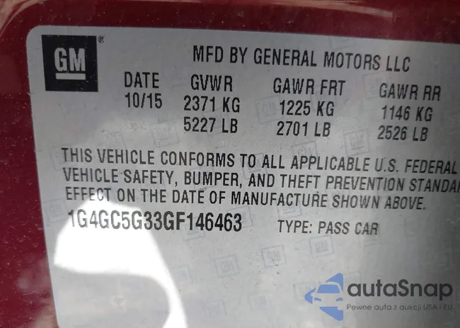 1G4GC5G33GF146463: 42404900