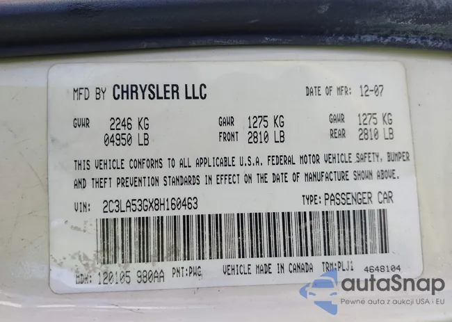 2C3LA53GX8H160463: 42404915