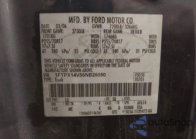 1FTPX14V56NB26050: 42404953