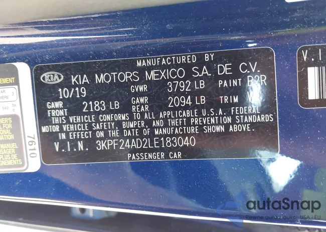 3KPF24AD2LE183040: 42405110