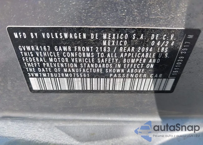 3VW7M7BU2RM075561: 42405129