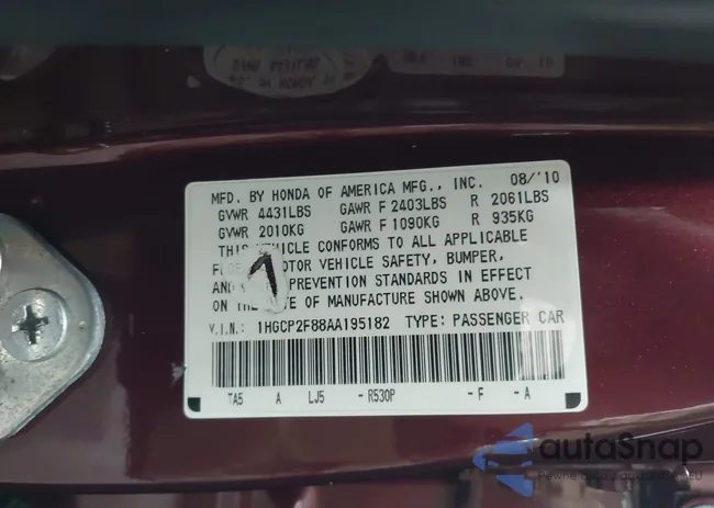 1HGCP2F88AA195182: 42405269