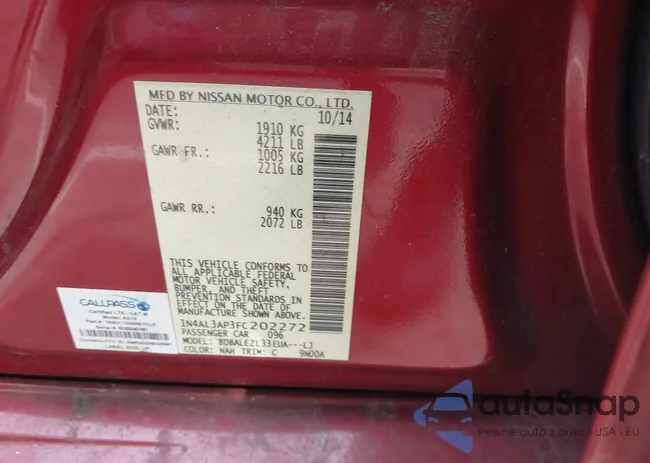 1N4AL3AP3FC202272: 42405325