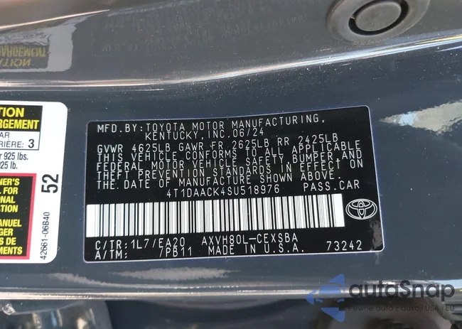 4T1DAACK4SU518976: 42404556
