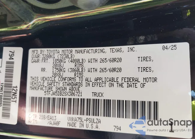 5TFJA5DB2SX306721: 42405862