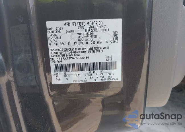 1FTRX12W45NB95184: 42406068