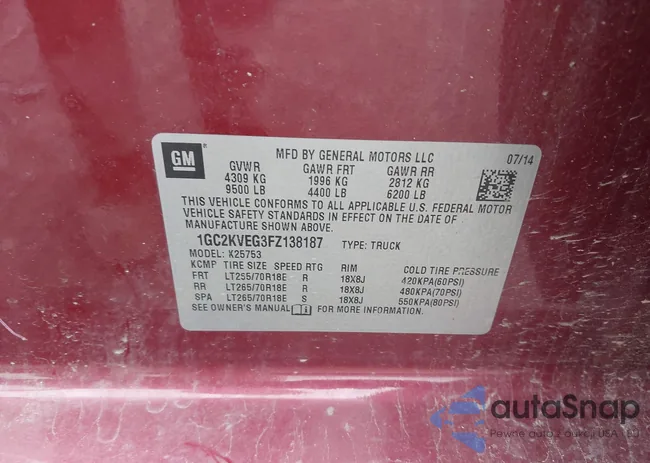 1GC2KVEG3FZ138187: 42406129