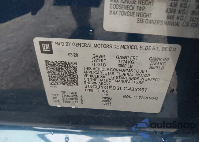 3GCUYGED3LG433357: 42406167