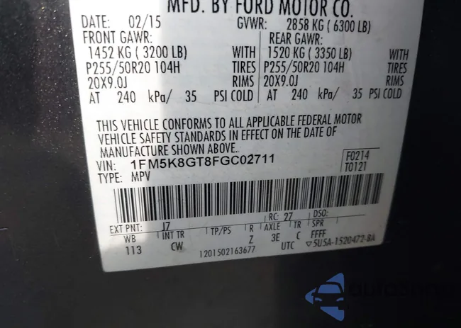 1FM5K8GT8FGC02711: 42406172