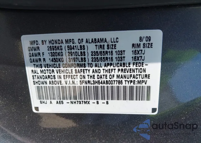 5FNRL3H64AB007786: 42406193