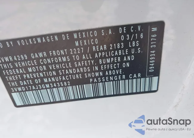 3VWD17AJ3GM343582: 42406300