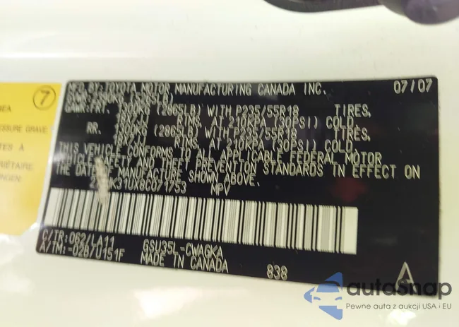 2T2HK31UX8C071753: 42406326