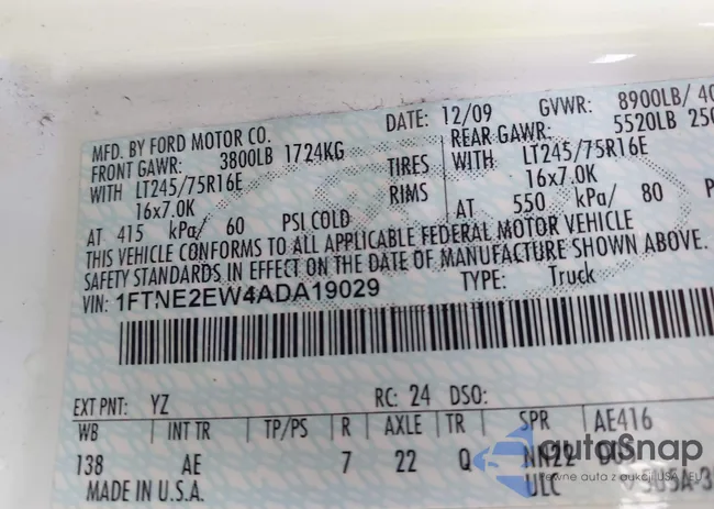 1FTNE2EW4ADA19029: 42406420