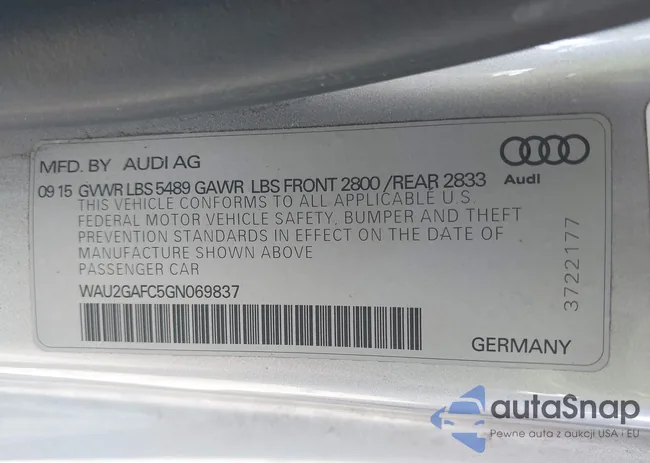 WAU2GAFC5GN069837: 42406421