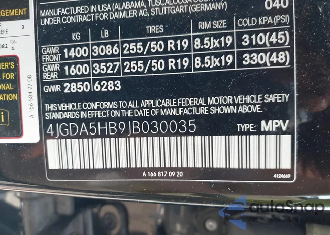 4JGDA5HB9JB030035: 42405465