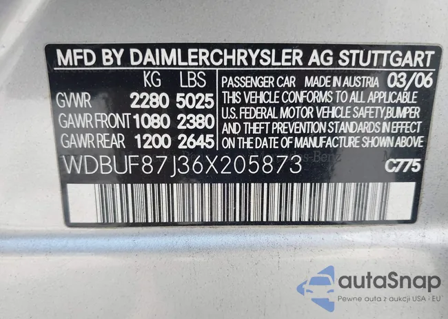 WDBUF87J36X205873: 42405512