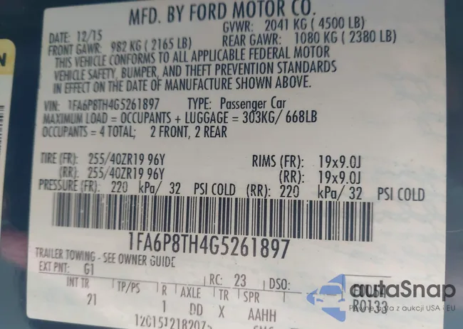 1FA6P8TH4G5261897: 42405657