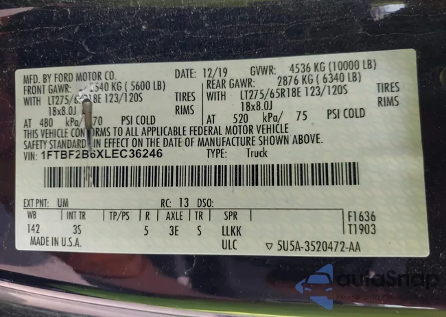 1FTBF2B6XLEC36246: 42405683