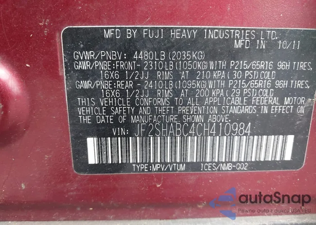 JF2SHABC4CH410984: 42405740