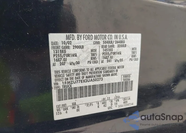 1FMZU77EX3UA50273: 42406881