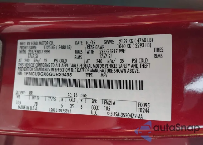 1FMCU9GX6GUB29495: 42406964