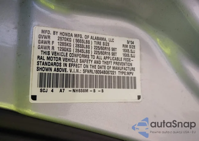 5FNRL18094B087221: 42406969