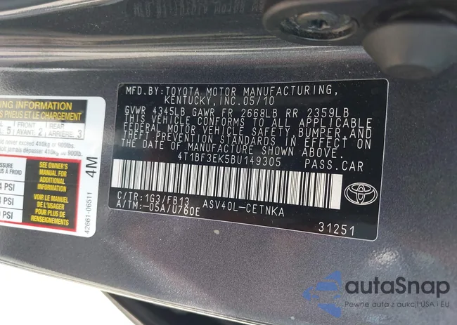 4T1BF3EK5BU149305: 42407068