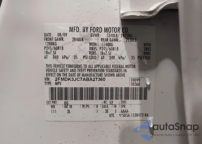 2FMDK3JC7ABA27360: 42407155