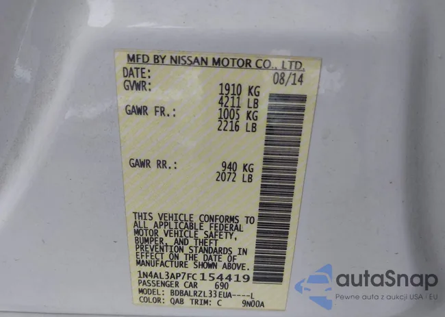 1N4AL3AP7FC154419: 42407182