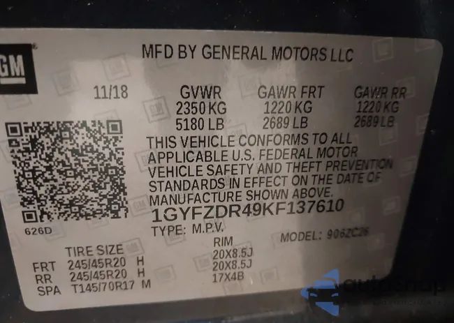 1GYFZDR49KF137610: 42407183