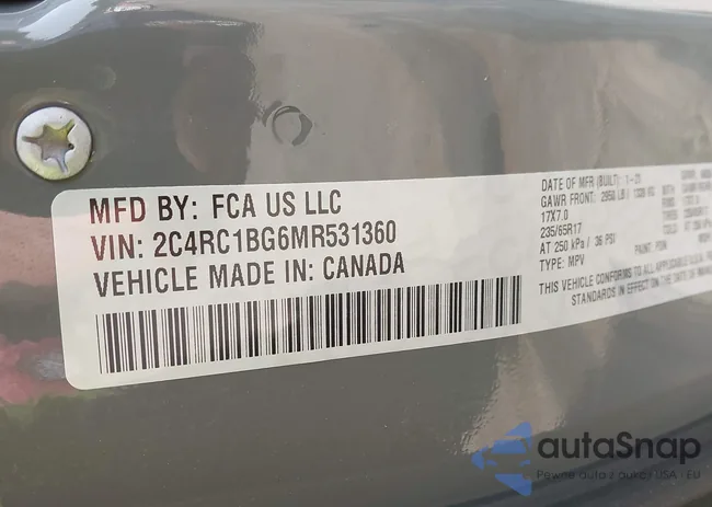 2C4RC1BG6MR531360: 42407259