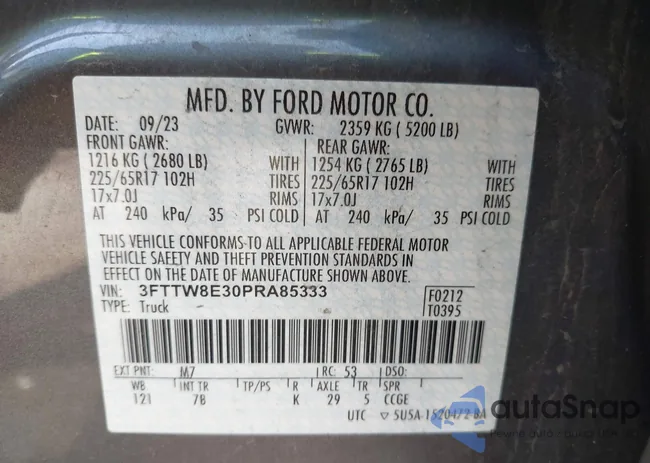 3FTTW8E30PRA85333: 42407288