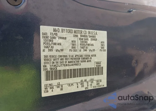 1FMZU77E83UA99813: 42407416