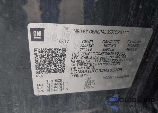 1GNSKHKC6JR105705: 42406587