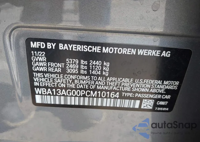 WBA13AG00PCM10164: 42406603