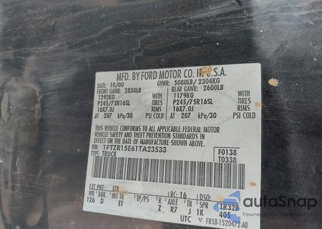 1FTZR15E61TA23533: 42406650