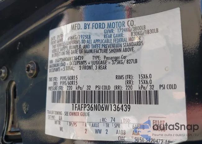 1FAFP36N06W136439: 42406667