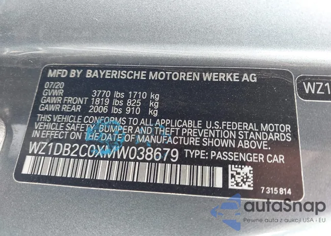 WZ1DB2C0XMW038679: 42407988