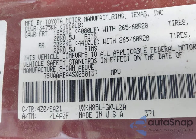 7SVAAABA4SX050137: 42408003