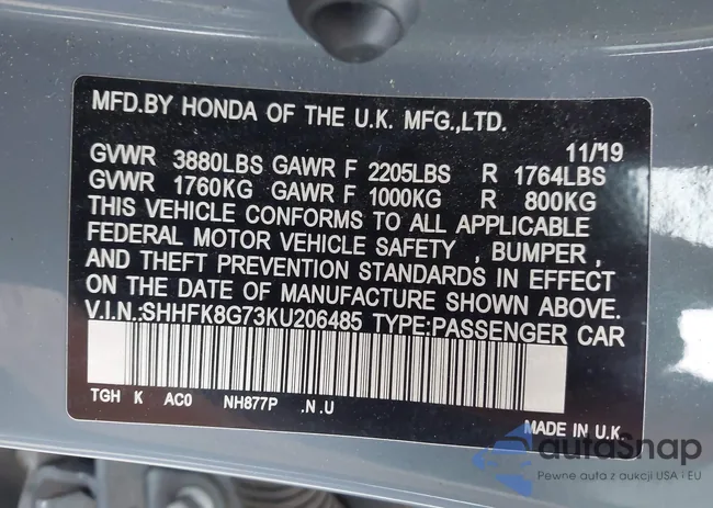 SHHFK8G73KU206485: 42408131