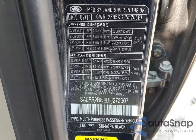 SALFR2BN2BH272907: 42408215