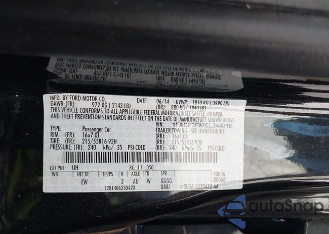 1FADP3F27EL344010: 42408423