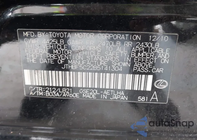 JTHBF5C22B5141304: 42407737