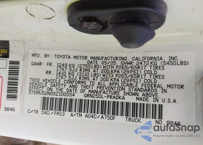 5TEMU52N05Z100554: 42407772