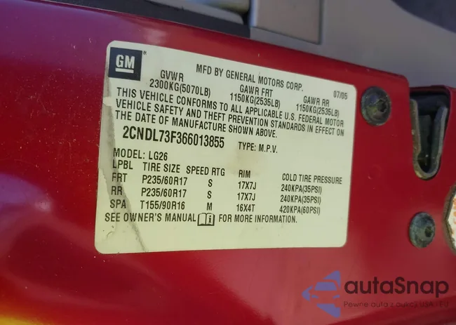 2CNDL73F366013855: 42407801