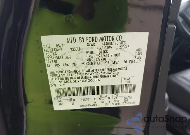 1FMCU0E71AKD00607: 42407824