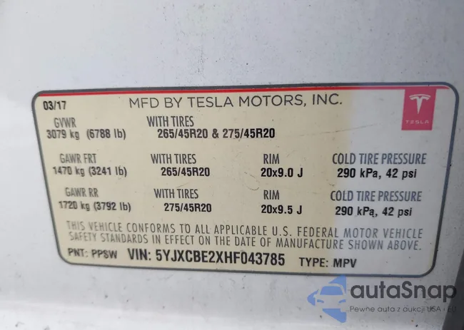 5YJXCBE2XHF043785: 42409046