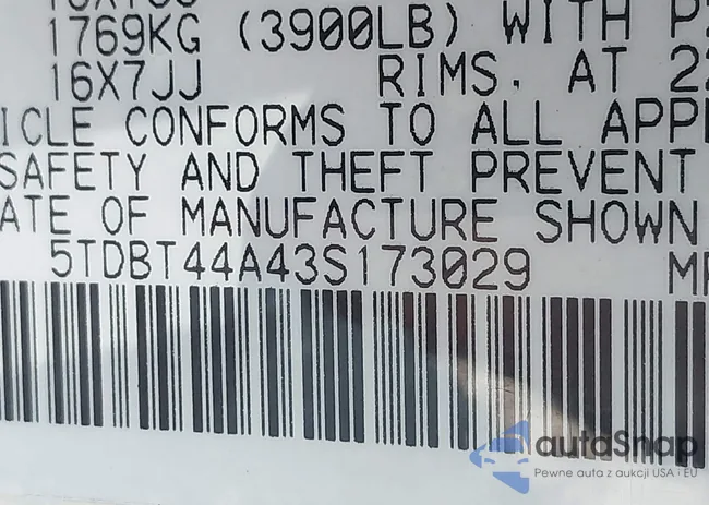 5TDBT44A43S173029: 42409155